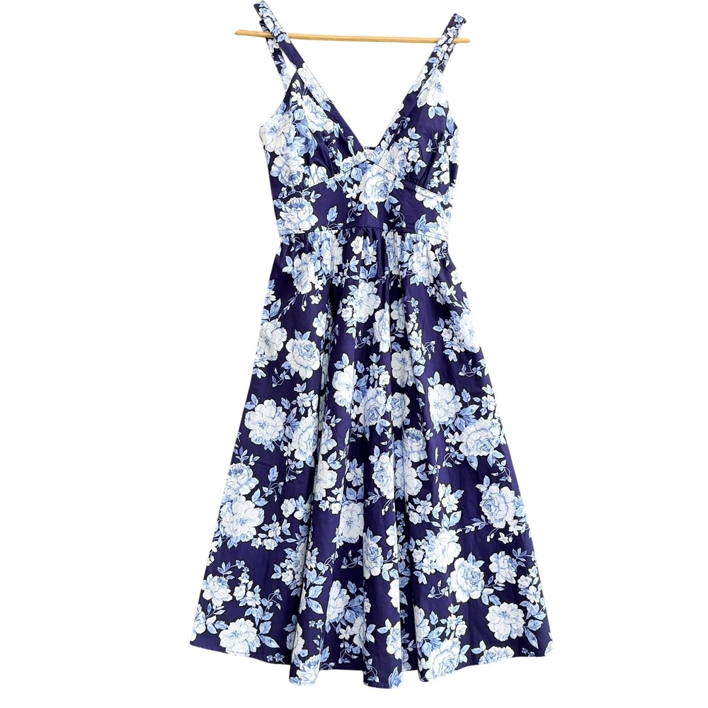 Meet Me‎ in Santorini Floral Smocked Midi Dress Size S Resortcore Tomato Girl